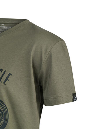 2AS Aja Çocuk Baskılı T-Shirt Haki 212