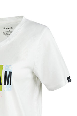 2AS Alone Baskılı V Yaka Kadın T-Shirt 404