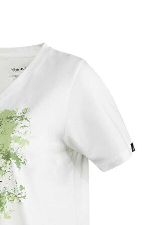 2AS ALONE BASKILI V YAKA KADIN T-SHİRT 405