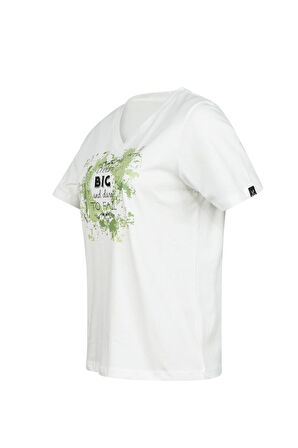 2AS Alone Baskılı V Yaka Kadın T-Shirt 405