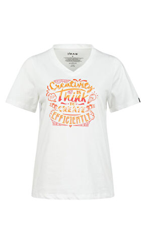 2AS Alone Baskılı V Yaka Kadın T-Shirt 411