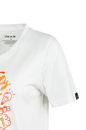 2AS Alone Baskılı V Yaka Kadın T-Shirt 411