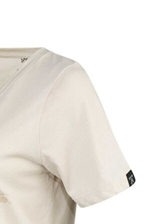 2AS ALONE BASKILI V YAKA KADIN T-SHİRT 403