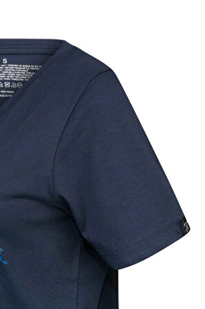 2AS ALONE BASKILI V YAKA KADIN T-SHİRT 403