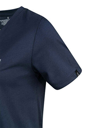 2AS ALONE BASKILI V YAKA KADIN T-SHİRT 404