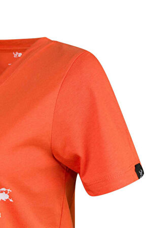 2AS ALONE BASKILI V YAKA KADIN T-SHİRT 403