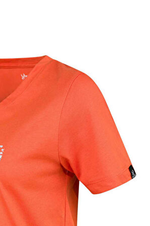 2AS ALONE BASKILI V YAKA KADIN T-SHİRT 404