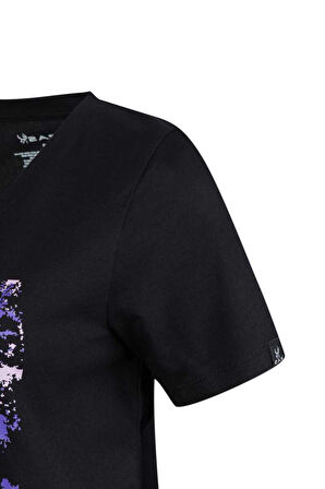 2AS ALONE BASKILI V YAKA KADIN T-SHİRT 405