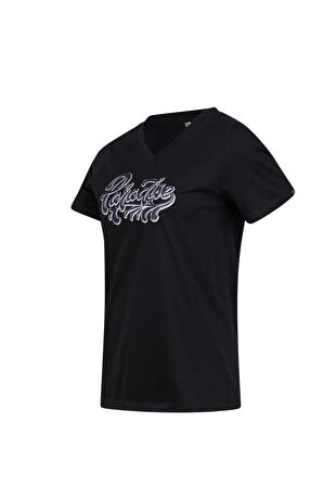 2AS ALONE BASKILI V YAKA KADIN T-SHİRT 406