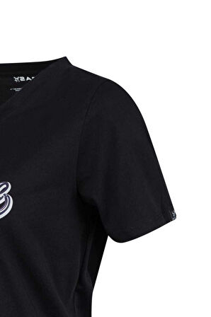 2AS ALONE BASKILI V YAKA KADIN T-SHİRT 406