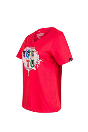 2AS ALONE BASKILI V YAKA KADIN T-SHİRT 403