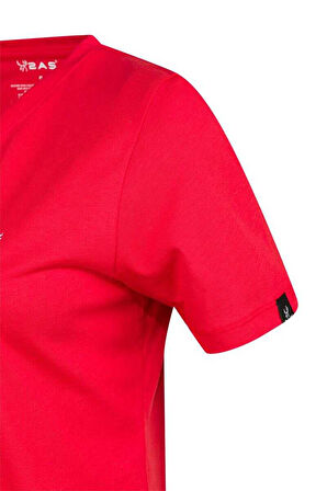 2AS ALONE BASKILI V YAKA KADIN T-SHİRT 404