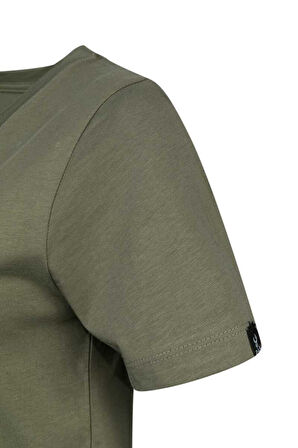 2AS ALONE BASKILI V YAKA KADIN T-SHİRT 402