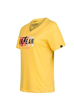 2AS ALONE BASKILI V YAKA KADIN T-SHİRT 404