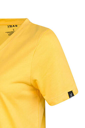 2AS ALONE BASKILI V YAKA KADIN T-SHİRT 404