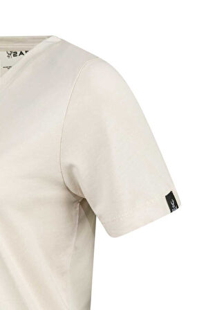 2AS ALONE BASKILI V YAKA KADIN T-SHİRT 404