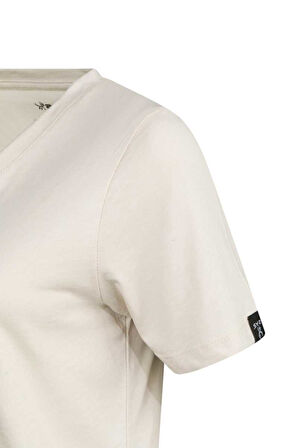 2AS ALONE BASKILI V YAKA KADIN T-SHİRT 413