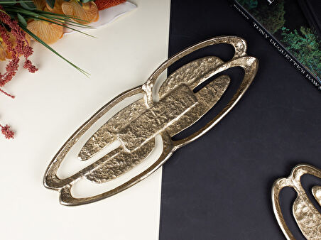 FESTIVE OVAL MEYVELIK GOLD 44X15 CM