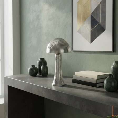 MUSHROOM SILVER OBJE ORTA BOY 13x13x22