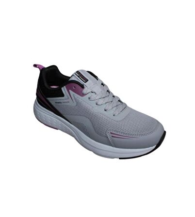 KİNETİX Kadın Beyaz Gri Runnıng Fileli Sneaker Spor Yürüyüş Ayakkabısı