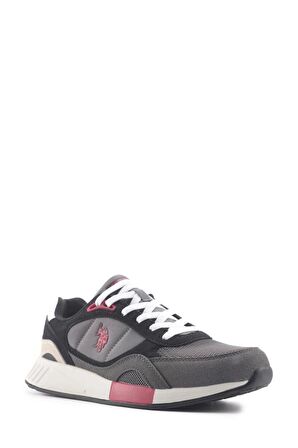 U.S.POLO ASSN LEMAR 4FX GRİ KIRMIZI COMFORT CASUAL SPOR AYAKKABISI