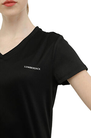 Lumberjack Wb Pes V Neck11Ct127 Kısa Kolu Siyah Unisex T-Shirt