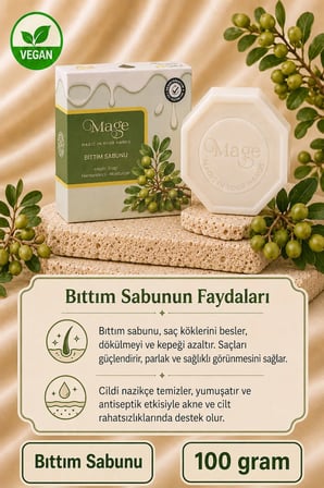 Mage Doğal Bıttım Sabunu 100 gram 1 adet hediyelik kutuda