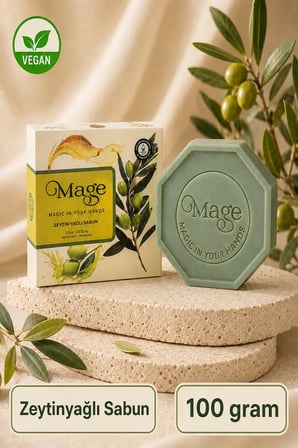 Mage Doğal Zeytinyağlı Sabun 100 gram 1 adet hediyelik kutuda