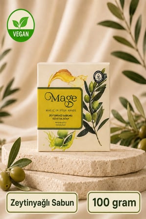 Mage Doğal Zeytinyağlı Sabun 100 gram 1 adet hediyelik kutuda