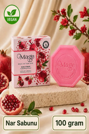 Mage Doğal Nar Sabunu 100 gram 1 adet hediyelik kutuda