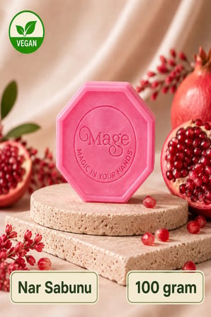 Mage Doğal Nar Sabunu 100 gram 1 adet hediyelik kutuda