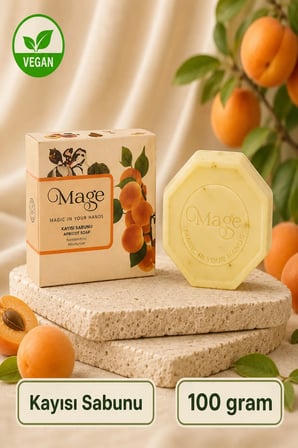 Mage Doğal Kayısı Sabunu 100 gram 1 adet hediyelik kutuda