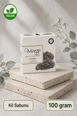 Mage Doğal Kil Sabunu 100 gram 1 adet hediyelik kutuda