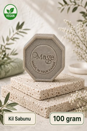 Mage Doğal Kil Sabunu 100 gram 1 adet hediyelik kutuda