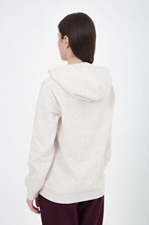 defy's KADIN BASKILI KAPÜŞONLU SWEAT EKRU - M