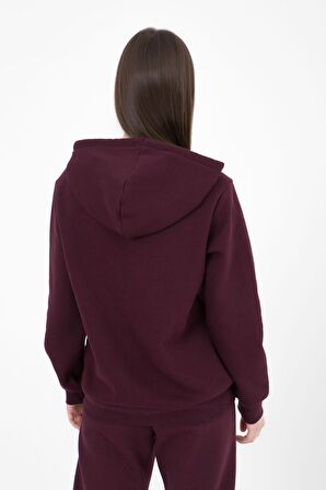 defy's KADIN BASKILI KAPÜŞONLU SWEAT MÜRDÜM - S