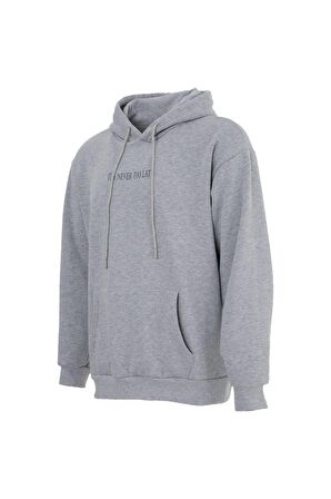 defy's ERKEK BASKILI KAPÜŞONLU SWEATSHIRT GRİ - L