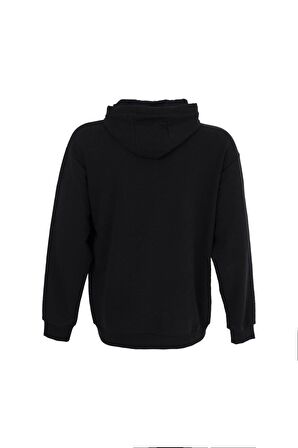 defy's ERKEK BASKILI KAPÜŞONLU SWEATSHIRT SİYAH - L