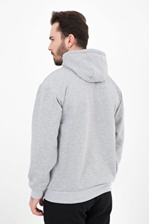 defy's ERKEK BASIC KAPÜŞONLU SWEATSHIRT GRİ - S