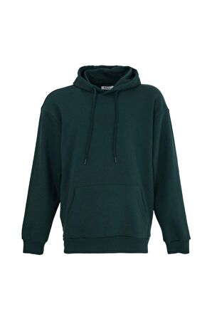 defy's ERKEK BASIC KAPÜŞONLU SWEATSHIRT YEŞİL - L