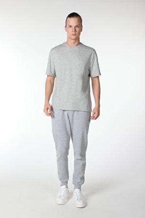 ERKEK KISA KOLLU BİSİKLET YAKA TİŞÖRT GRİ - S