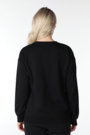 defy's KADIN BASKILI SWEAT SİYAH - XL