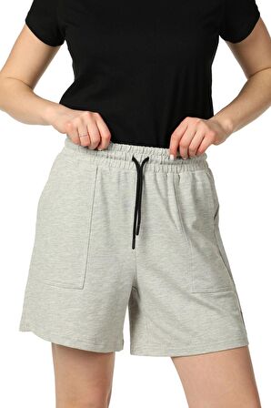 defy's KADIN ŞORT GRİ MELANJ - L