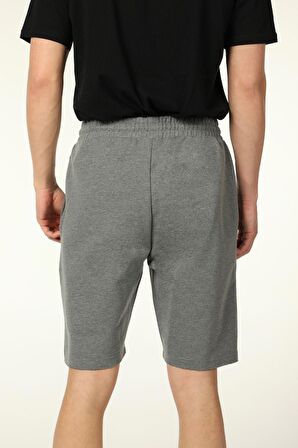defy's ERKEK PAÇA DETAYLI ŞORT GRİ MELANJ - XL
