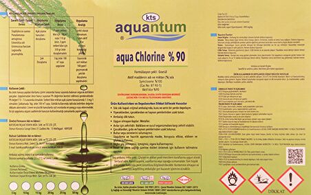 2 ADET Aquantum  50 Kg (100 KG) %90 Aktif Granül Klor - %90 Chlorine Granular