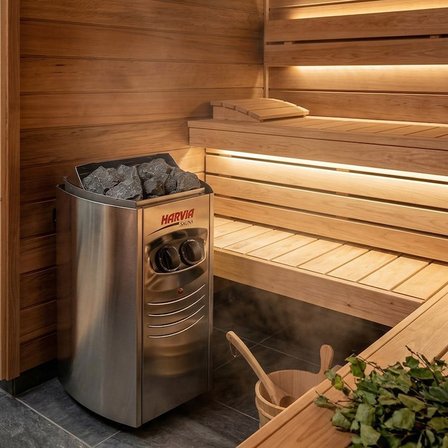 ASTRAL POOL HARVIA Vega Compact Gövdeden Kumandalı Sauna Sobası 3,5 kW 2-4 m3 (7 kg taş kapasitesi)-ToptancıyızBiz