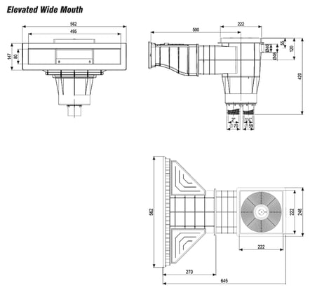 Gemaş Beton Skimmer Yükseltilmis +5 cm Standart Geniş Ağızlı-ToptancıyızBiz
