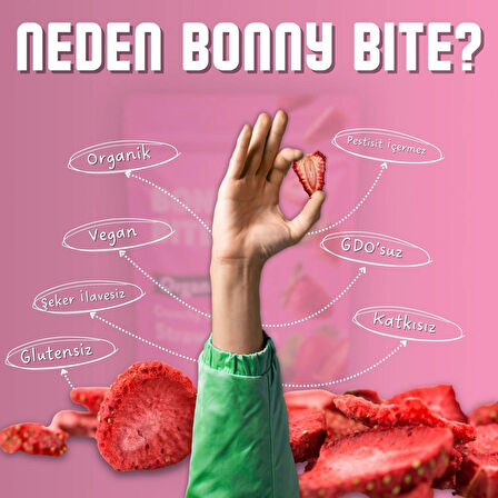 BONNY BITE KURUTULMUŞ ÇITIR ÇİLEK ATIŞTIRMALIĞI (18GR)