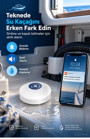 WiFi Su Baskını ve Kaçak Sensörü (Fonri, Tuya, Smart Life, Google Assistant, Amazon Alexa Destekli)