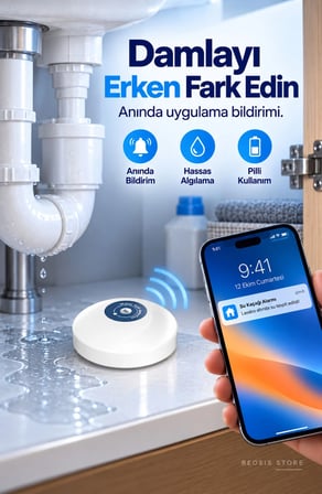 WiFi Su Baskını ve Kaçak Sensörü (Fonri, Tuya, Smart Life, Google Assistant, Amazon Alexa Destekli)